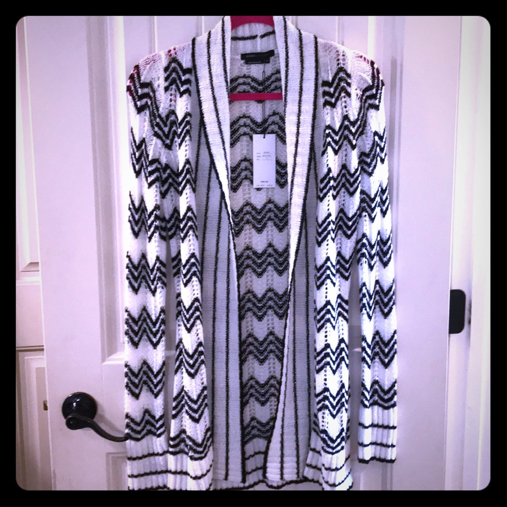 BCBG Black and White Cardigan